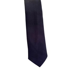 Vintage Navy Blue Solid Skinny‎ Necktie Minimalist Retro Mens Tie